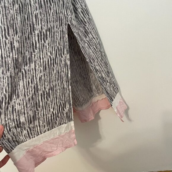 SIMPLY VERA VERA WANG 1/2 Sleeve "Maxi" Caftan Gray White Long Nightgown Pajamas - Picture 9 of 16